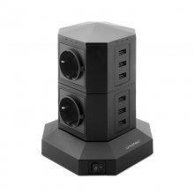 Unotec PWT Regleta Torre con 4 Tomas + 6 USB en PcComponentes