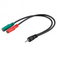 Cable Jack Stereo 4 pin 3.5" a 2 x Jack 3.5 Hembra de 30 cm en PcComponentes