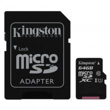 Kingston microSDXC 64GB Clase 10 UHS-I + Adaptador en PcComponentes