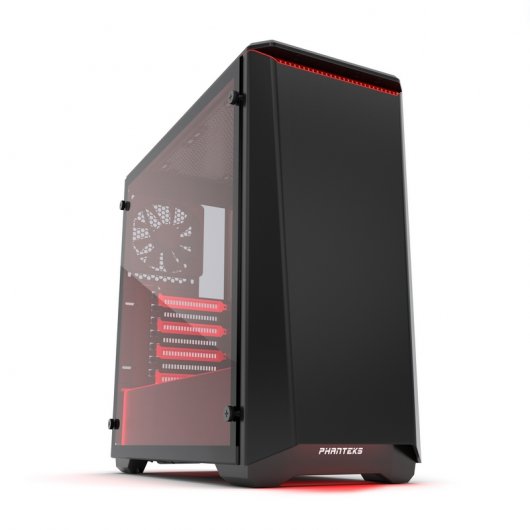 Phanteks Eclipse P400 Cristal Templado Negra/Roja