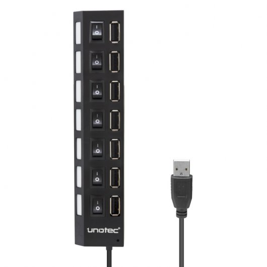 Unotec Hub 7x USB 2.0 Negro