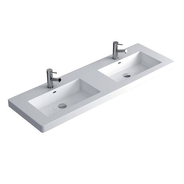 Lavabo Topacio encastrado carga mineral doble poza de Coycama 