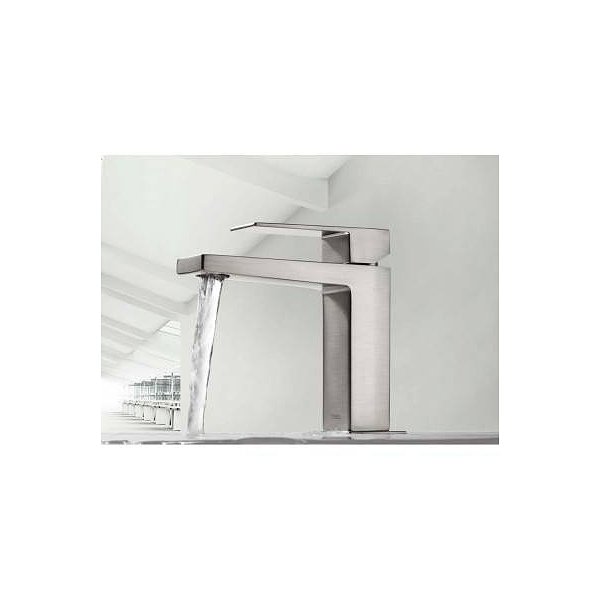Grifo de lavabo monomando maneta caño bajo acero Slim Exclusive de TRES