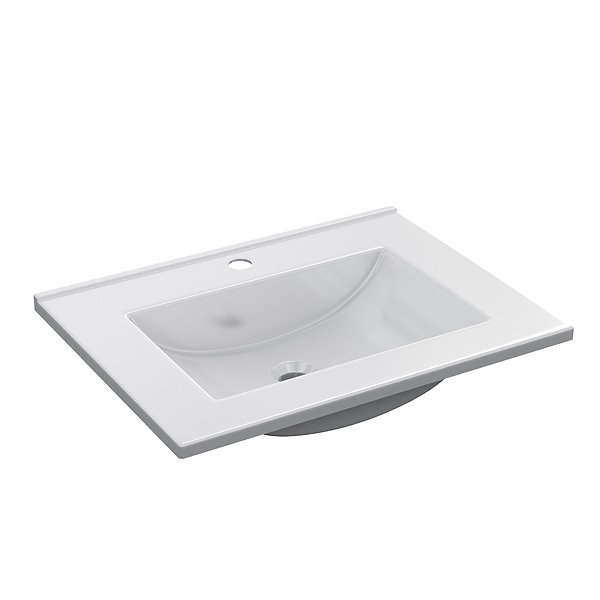 Lavabo acrílico blanco conjunto LCD-60 Mueble blanco brillo + Lavabo + Espejo EN KIT