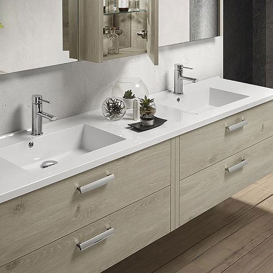 Encimera Lavabo Kubic 2 pozas