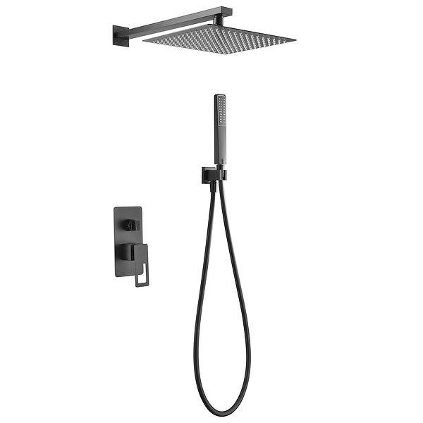 Conjunto de ducha monomando empotrado negro Suecia de Imex