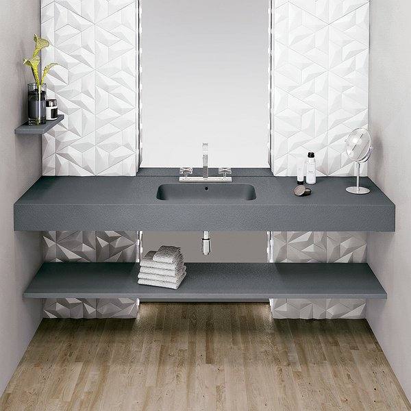 Lavabo suspendido con faldón Gel Coat Liso un seno de Nudespol