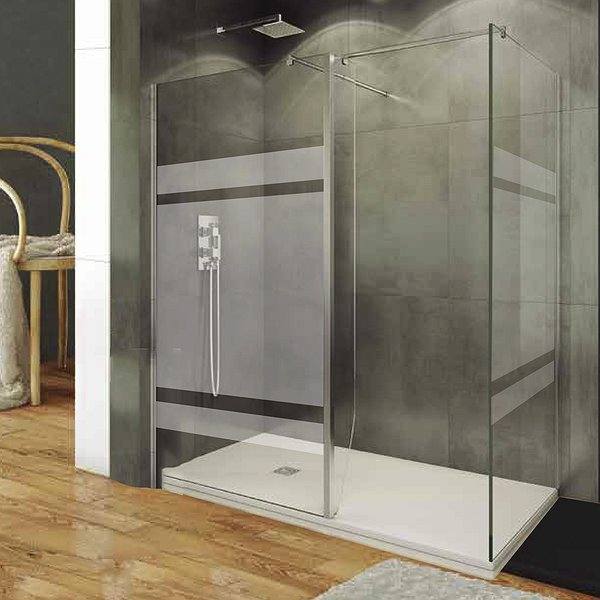 Mampara de ducha Screen Walk-in Frost Plus de GME panel fijo + 1 abatible y lateral fijo