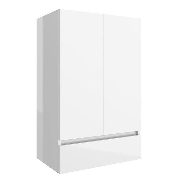 Colgar de baño Infinity suspendido 2 puertas y 1 cajón 94 x 60 x 24 cm Salgar blanco brillo