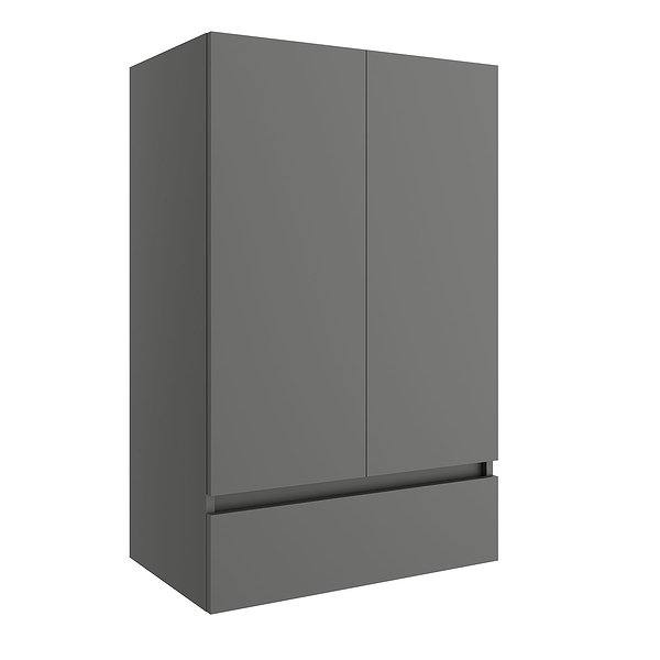 Colgar de baño Infinity suspendido 2 puertas y 1 cajón 94 x 60 x 24 cm Salgar blanco brillo
