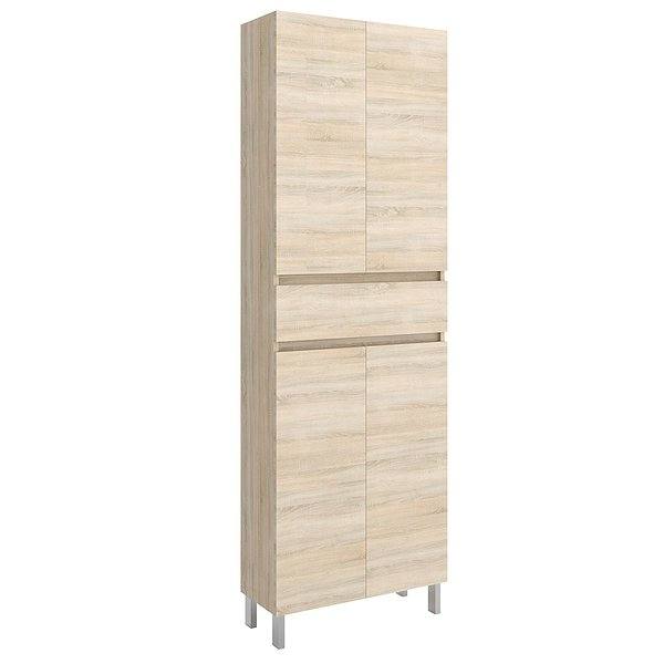 Columna de baño Infinity a suelo con patas 4 puertas y 1 cajón 182 x 60 x 24 cm Salgar Roble caledonia
