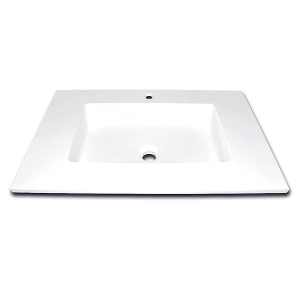 Lavabo encastrado en mueble SENO CENTRADO solid surface Ideal sin faldón (seno de 45.5x27.5 cm)