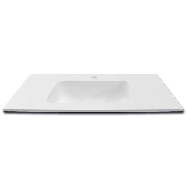 Lavabo encastrado Solid Surface blanco SENO CENTRADO Illice sin faldón (seno de 47x26.5 cm)