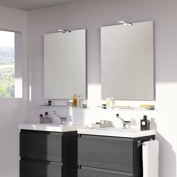 Repisa Square Duo 60x10.4x5 cm cromo Bath+