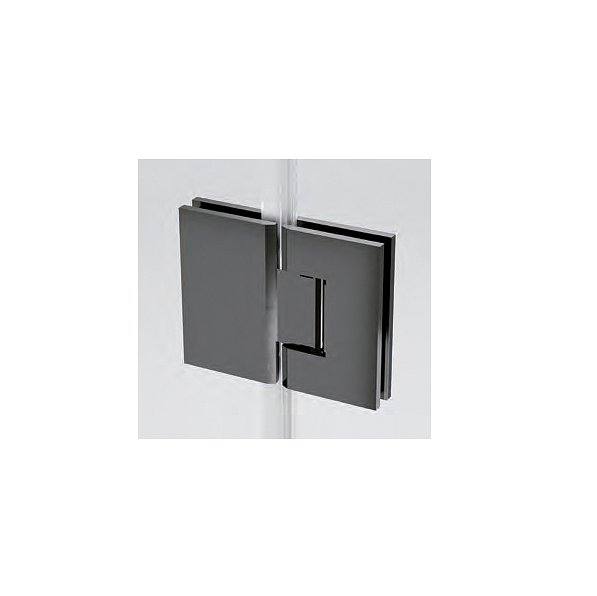 Sistema de bisagra elevable vidrio a vidrio, acabado en negro mate