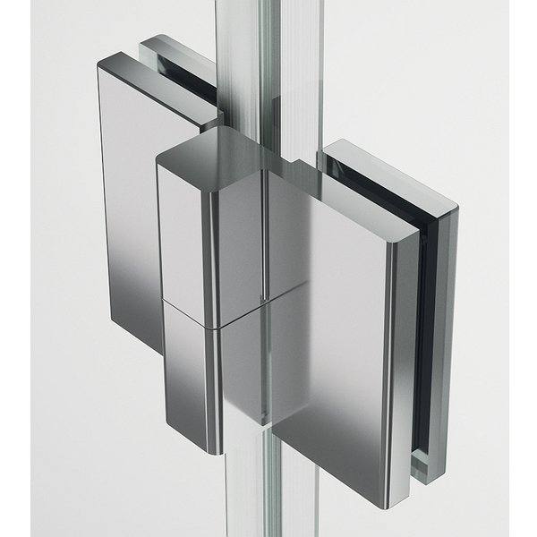 Sistema de bisagra elevable vidrio a vidrio, acabado en cromo
