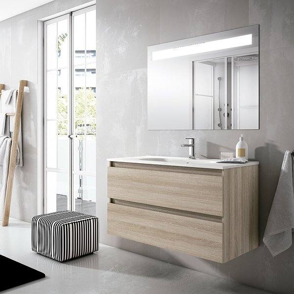 Mueble de baño Box suspendido 2 cajones acabado crudo de Viso Bath