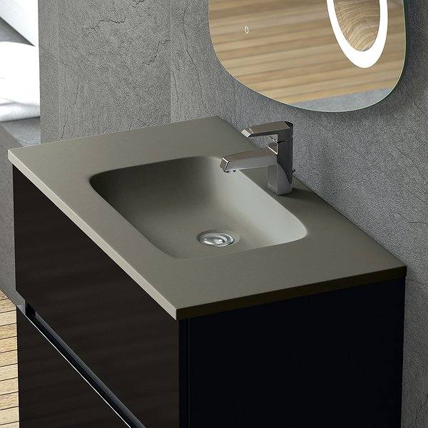 Lavabo encastrado acrílico Masai de Coycama cemento