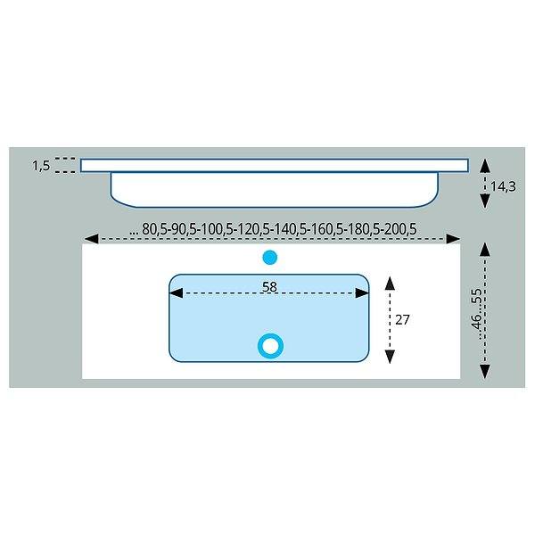 Medidas lavab Ágata de solid surface de Inve 1 seno centrado 