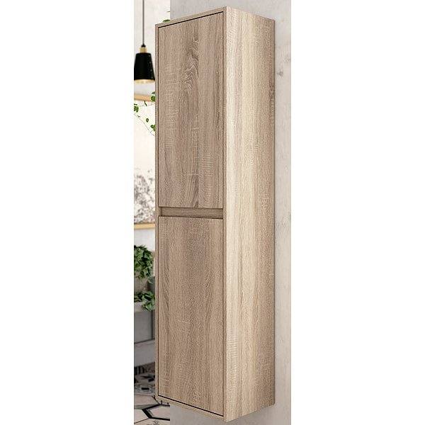 Columna de baño Bolton acabado laminado color madera Cambrian 2 puertas 150 x 35 x 35 cm Bañostar