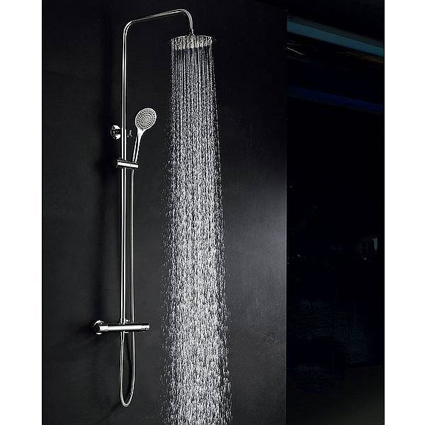 Conjunto de ducha termostática barra extensible cromado Creta de Imex