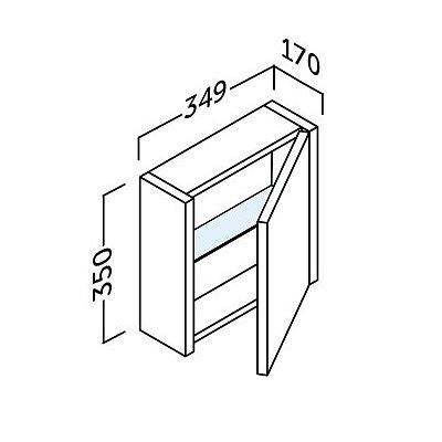 Medidas Auxiliar de baño Joker 35x35x17cm suspendido de Coycama