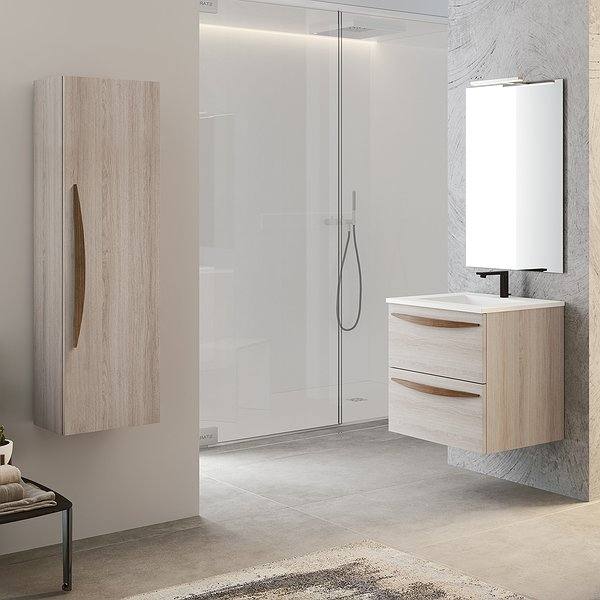 Conjunto mueble de baño Arco suspendido 2 cajones acabado crudo Visobath
