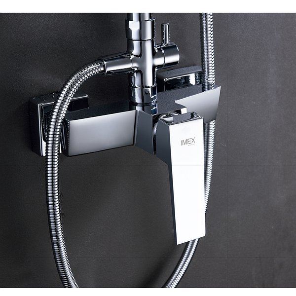 Grifería conjunto de ducha monomando barra extensible cromado Art de Imex