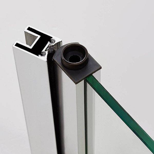 Perfilería de la mampara de ducha frontal Open de GME (Combi D) 1 fija + 1 abatible