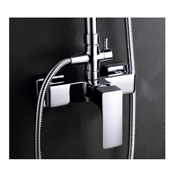 Grifería conjunto de ducha monomando barra extensible cromado Bali de Imex