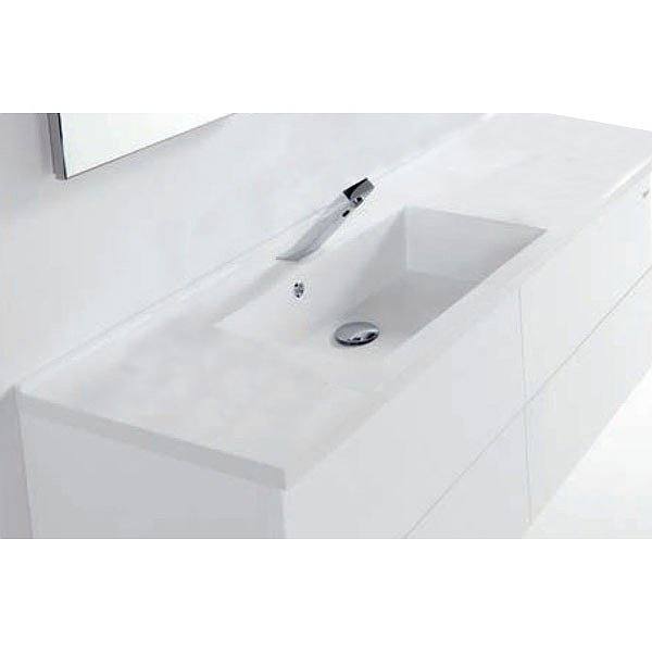 Lavabo encimera Kubic centrado 120 cm carga mineral brillo