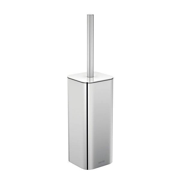 Escobillero de baño a suelo Line cromo de 9.3x9.2x35.6 cm de Bath +