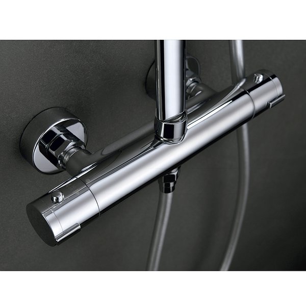 Grifería conjunto de ducha termostática barra extensible cromado Praga de Imex
