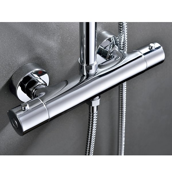 Grifería conjunto de ducha termostática barra extensible cromado Londres de Imex