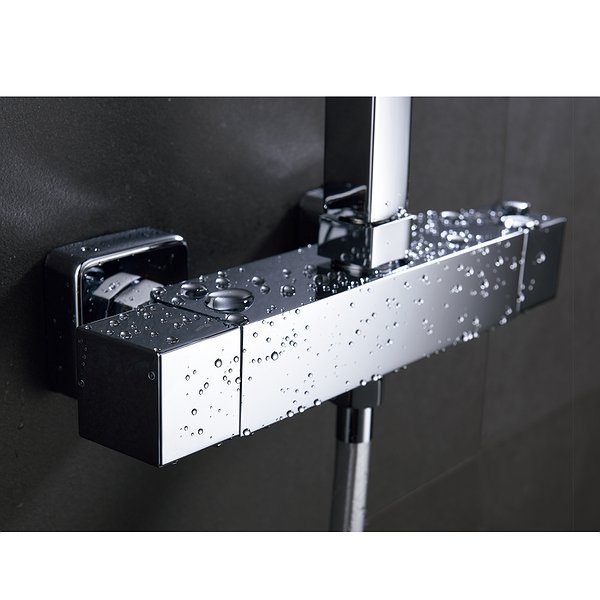 Grifería conjunto de ducha termostática barra extensible cromado Vigo de Imex
