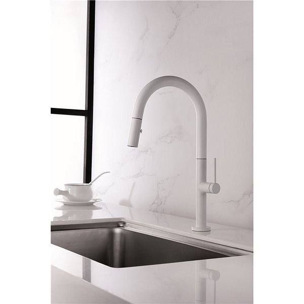 Grifo de cocina monomando blanco mate 43.5x25.5cm Samoa de Imex