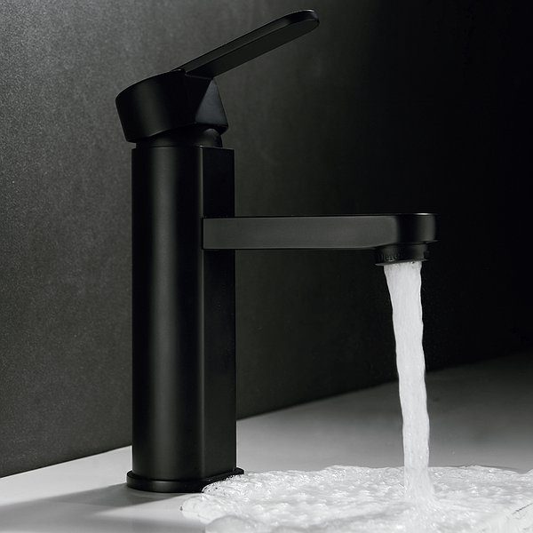 Grifo de lavabo monomando negro mate 114x100 mm Roma de Imex