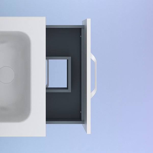 Lavabo cerámica blanco y cajón superior