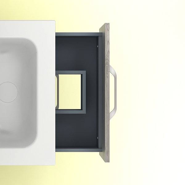 Lavabo cerámica blanco y cajón superior
