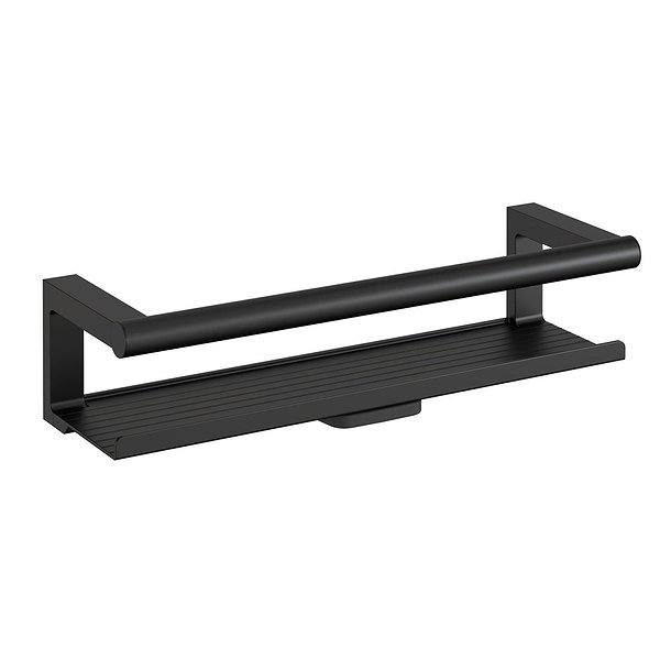 Jabonera para ducha con limpiacristales Architect S+ de 35x11.5x8.5 cm negro mate de Cosmic