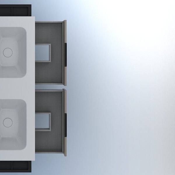 Lavabo cerámica blanco y cajón superior
