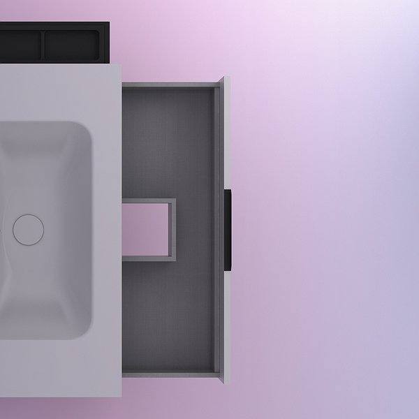 Lavabo cerámica blanco y cajón superior