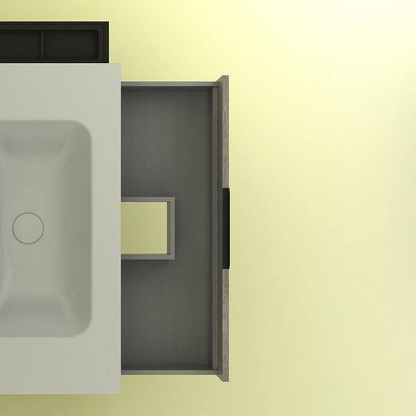 Lavabo cerámica blanco y cajón superior