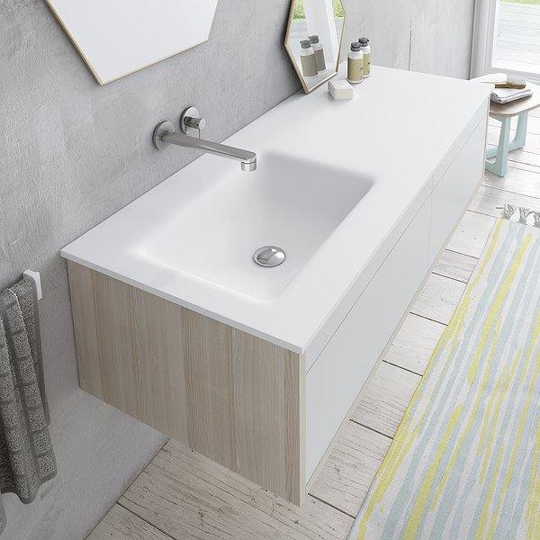 Lavabo encastrado SENO DESPLAZADO sin faldón Italia Solid Surface Decorbath