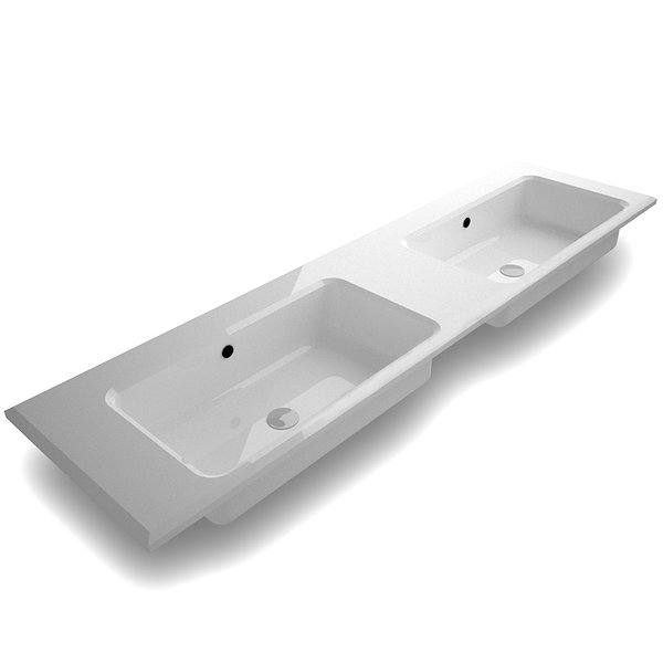 Lavabo Notte encastrado doble seno Gel coat de Royo Group