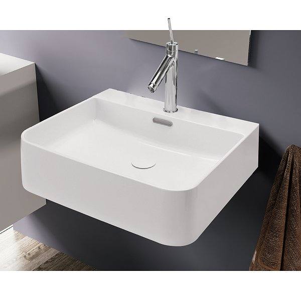 Lavabo suspendido 50x42x13 de cerámica Sil ArtandBath