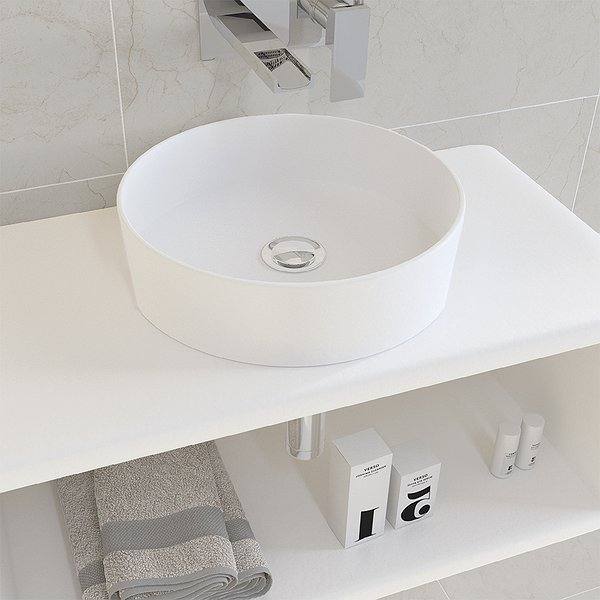 Lavabo sobre encimera 35.5ø EXTRA-FINO de cerámica mate Osiris de ArtandBath