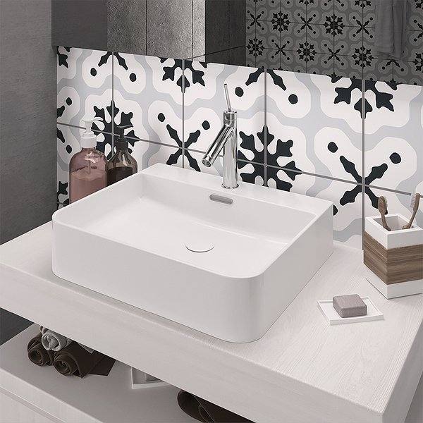 Lavabo sobre encimera 50x42x13 de cerámica Sil ArtandBath
