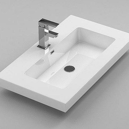 Lavabo Topacio encastrado carga mineral recubierto de Gel coat de Coycama