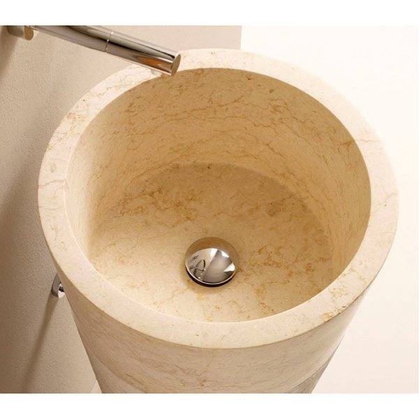 Lavabo pedestal de mármol beige Java de Bathco